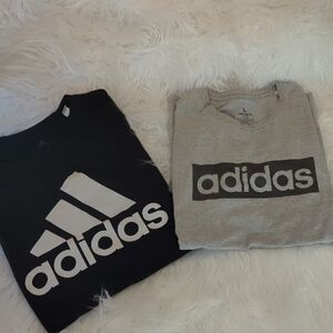 Adidas Black and Gray Tshirt Unisex XL